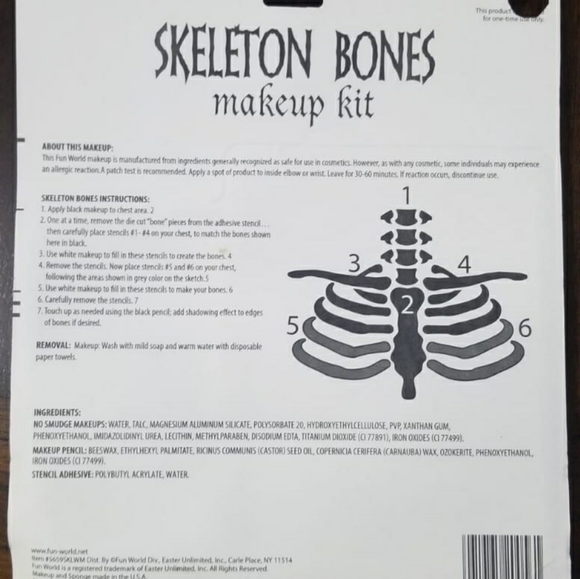 Skeleton Bones Halloween Makeup Kit - Picture 2 of 2